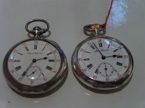 Two Rare Italian Railroad Pocket Watches 